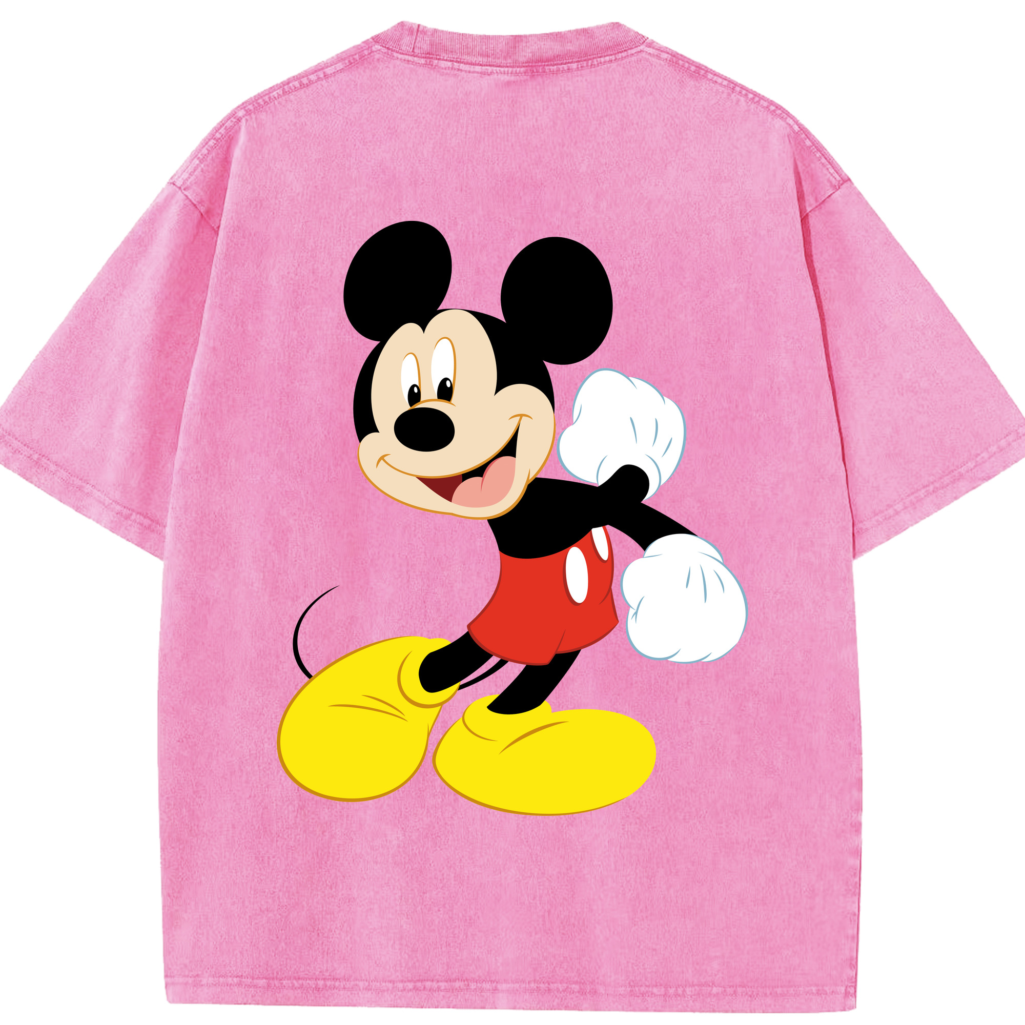 （画像用） ミッキーマウス Mickey Mouse 綿100% ヴィンテージ風 半袖Tシャツ（背面プリント）